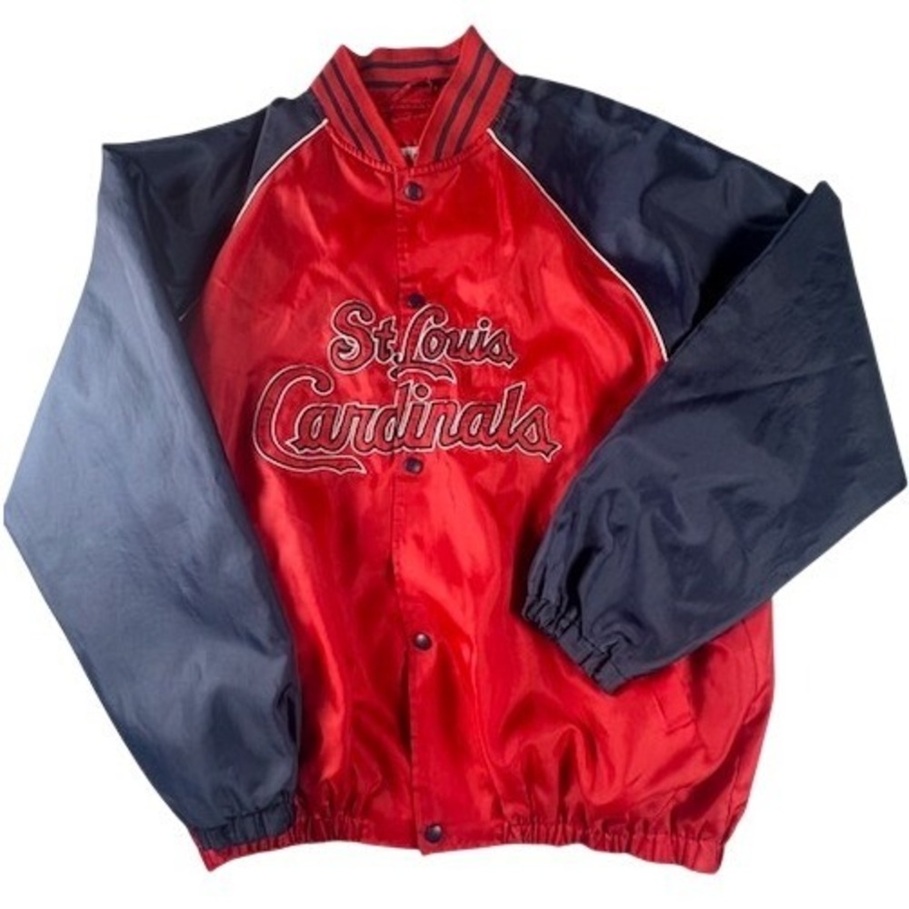 Vintage St. Louis Cardinals MLB Jacket Mens L G-III Apparel Red Navy Snap Front